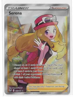 Serena 193/195 Silver Tempest Full Art FA Holo Sword & Shield Pokemon Card NM - Image 1
