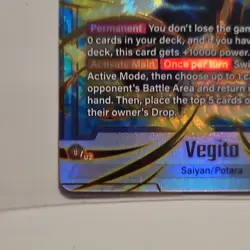 Dragon Ball Super Card Game Vegito Foil Secret Rare 40000 Power FB04-130 - Image 3