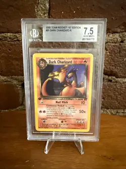 1st Ed Dark Charizard #21 Beckett BGS 7.5 NM+ Non-Holo Card - Image 1