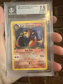 1st Ed Dark Charizard #21 Beckett BGS 7.5 NM+ Non-Holo Card - Image 3