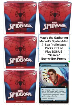 MTG Marvel’s Spider-man Prerelease 4 Box Lot + BONUS Magic Promo Card *PREORDER* - Image 1