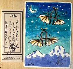 MTG ARTIST PROOF Italian Ornithopter AP Sketch Art Amy WEBER Magic - Image 1