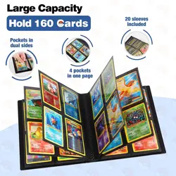 4 Pocket Card Binder for 160 Cards, Trading Card Album for TCG, Sports, MTG - Image 4