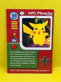 Pokemon Tcg #25 Pikachu TV2 1999 Topps TV Animation Blue Label Pokemon Card - Image 4