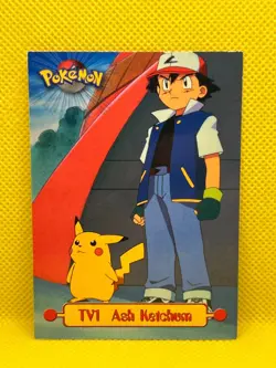 Pokemon Tcg Ash Ketchum TV1 1999 Topps TV Animation Black Label Pokemon Card - Image 1