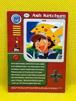 Pokemon Tcg Ash Ketchum TV1 1999 Topps TV Animation Black Label Pokemon Card - Image 4