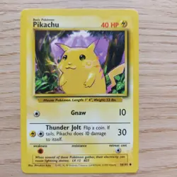 Pokemon TCG Vintage Pikachu 58/102 LP Yellow Cheeks Base Set Pokemon Card 1999 - Image 1