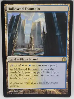 Hallowed Fountain MTG Return to Ravnica LP Shock Land Magic - Image 1