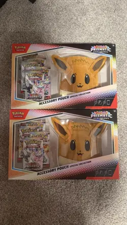 Pokemon Prismatic Evolutions Eevee Pouch Special Collection, Sealed LOT OF 2 - Image 1