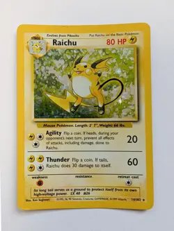 Raichu Holo 14/102 Base Set 1999 Pokemon Card TCG Pikachu - Image 1