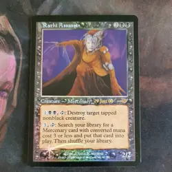 RATHI ASSASSIN rare PRERELEASE foil 2000 NEMESIS MTG LP - Image 1