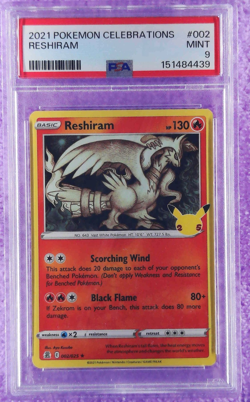 2021 POKEMON CELEBRATIONS #002 RESHIRAM PSA 9 - Image 1
