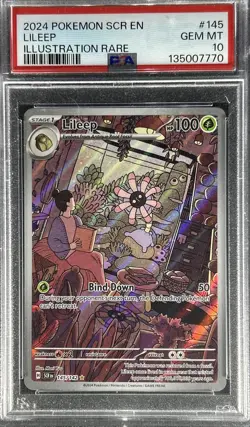 2024 Pokemon Stellar Crown ** LILEEP ** 145/142 Illustration Rare 💎PSA 10💎 - Image 1