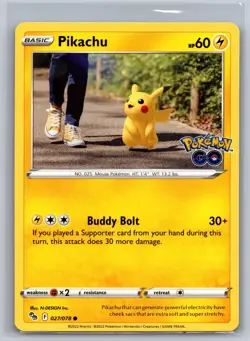 Pikachu 027/078 Common Pokemon GO Pokemon Near Mint - Image 1