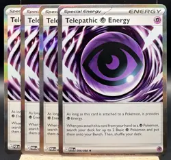 4x Telepathic Psychic Energy 088/088 Perfect Holo Pokemon TCG NM Playset - Image 1