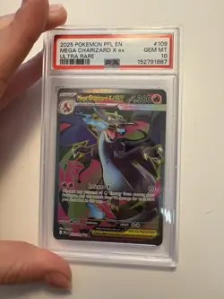 Pokemon 2025 Mega Charizard X ex 109 Ultra Rare Phantasmal Flames GEM MT PSA 10 - Image 1