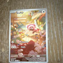 Pokemon Stufful 154/132 Me01: Mega Evolution Illustration Rare Holo Basic 70 HP - Image 1