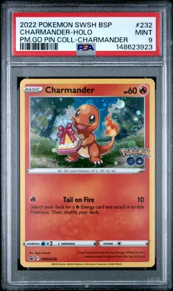 2022 POKEMON SWSH BLACK STAR PROMO #232 CHARMANDER-HOLO PSA 9 - Image 1