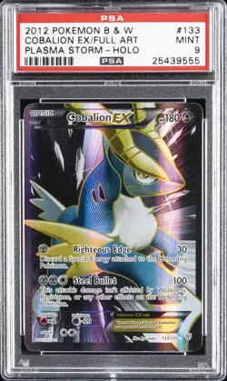 2013 POKEMON B&W PLASMA STORM #133 FULL ART/COBALION EX PSA 9 - Image 1