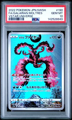 2022 POKEMON JPN SWORD & SHIELD VSTAR UNIVERSE FULL ART/GALARIAN MOLTRES PSA 10 - Image 1