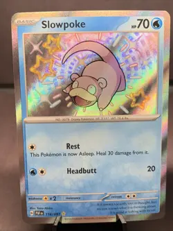 Pokemon TCG Slowpoke 116/091 & Slowbro 117/091 Paldean Fates Baby Shiny Holo - Image 2