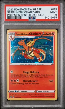 Pokemon TCG PSA 9 Special Delivery Charizard SWSH075 Pokemon Center UK - Image 3