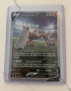 Pokemon Conkeldurr V Ultra Rare Full Art Holo 074/078 GO 230 HP Basic - Image 1