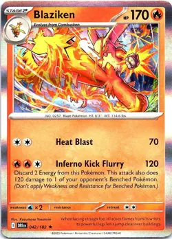 Blaziken 042/182 Rare Destined Rivals Pokemon Holo Near Mint - Image 1