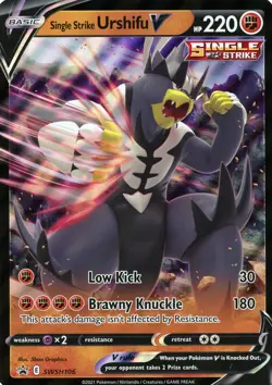 Pokemon TCG Single Strike Urshifu V (Jumbo) SWSH106 Black Star Promo OVERSIZED - Image 1