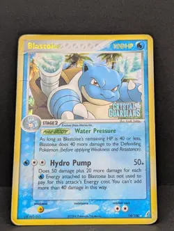 Blastoise 14/100 Crystal Guardians Reverse Holo Rare Pokemon TCG Nintendo HP - Image 3