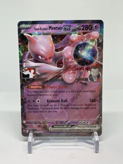 Pokemon Team Rocket’s Mewtwo Ex 081/182 Prize Pack Series NM - Image 1