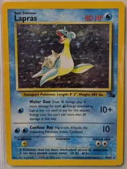 Pokemon TCG Vintage 1999 Lapras 10/62 Fossil Holo Spanish/Espanol - LP - Image 1