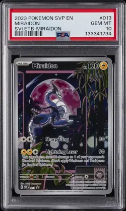 2023 POKEMON SVP EN-SV BLACK STAR PROMO #013 MIRAIDON PSA 10 - Image 1