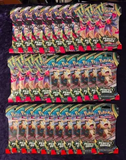Lot of 30 - Pokemon TCG Mega Evolution: Perfect Order - Booster Pack Sleeves - Image 1