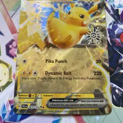 Pokemon Card Pikachu EX 063/193 Paldea Evolved Snowflake Stamped Double Rare NM - Image 2
