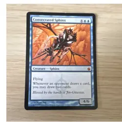 Wizards of the Coast Consecrated Sphinx MTG Blue Creature Card 4/6 - Image 1