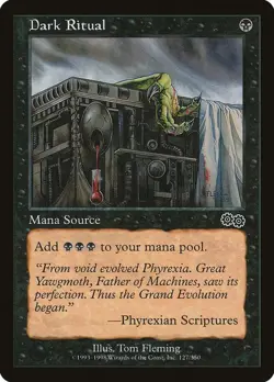 Dark Ritual 127 Common Urza's Saga Magic: The Gathering Heavily Played - Image 1