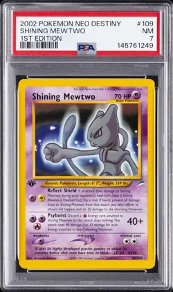 2002 POKEMON NEO DESTINY 1ST EDITION #109 SHINING MEWTWO PSA 7 - Image 1