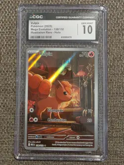 CGC 10 - Pokemon Mega Evolution Vulpix 138/132 Illustration Rare IR Holo - Image 1