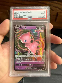PSA 9 Pokemon SWSH Fusion Strike Mew v #113/264 2021 PSA 9 - Image 1