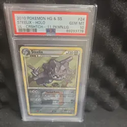 2010 POKEMON HEARTGOLD & SOULSILVER UNLEASHED #24 STEELIX-HOLO PSA 10 - Image 1