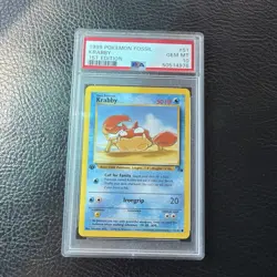 Wizards of the Coast Krabby Pokemon Fossil 1st Edition #51/62 PSA 10 Card 1999 - Image 1