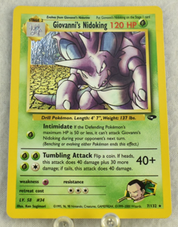 Pokemon TCG Giovanni’s Nidoking Holo 7/132 Gym Challenge Vintage 2000 - Image 1