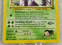 Pokemon TCG Giovanni’s Nidoking Holo 7/132 Gym Challenge Vintage 2000 - Image 3