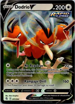 POKEMON DODRIO V 201/264 HOLO ULTRA RARE FUSION STRIKE NM/M - Image 1