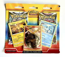 Pokemon TCG 2 Pack Blister Zapdos Moltres Articuno + Coin Sealed 820650851438 - Image 1