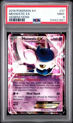2016 Pokemon Xy Generations #37 Meowstic Ex Generations PSA 9 - Image 1