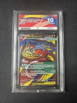 Pokemon Ascended Heroes Mega Hawlucha Ex Attack Rare 268 ACE 10 - Image 1