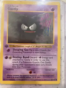 Pokemon TCG 1999 Gastly Base Set 50/102 Regular 1st Edition shadowless NM - Image 1