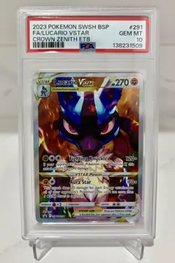 Pokemon Lucario VSTAR 2023 Crown Zenith Black Star Promo SWSH291 PSA 10 - Image 1
